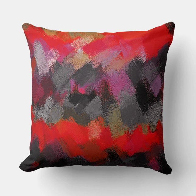 Abstract Colour Paint Brush Stroke Cushion (Front)