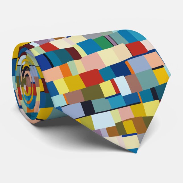 Abstract Colour Patchwork 271020 Tie (Rolled)