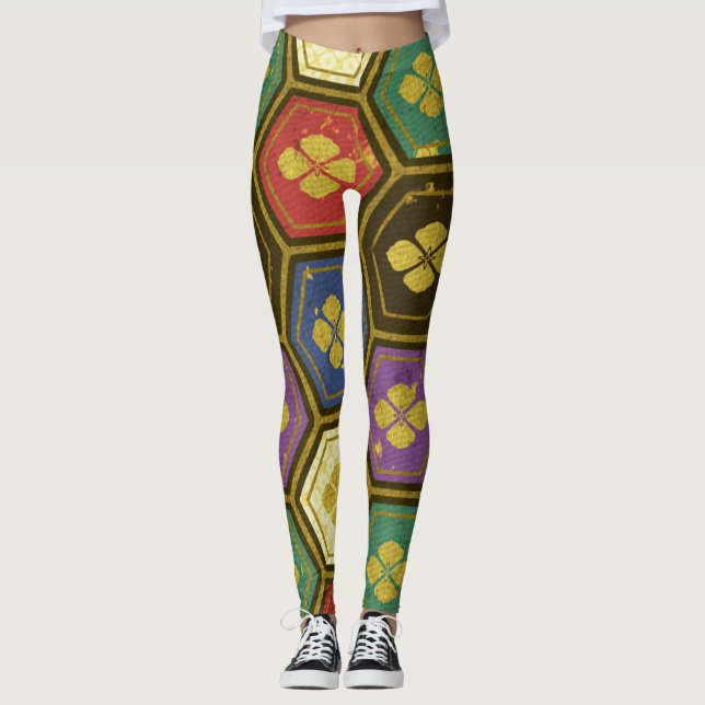 Abstract Colour Pattern 1 Leggings (Front)