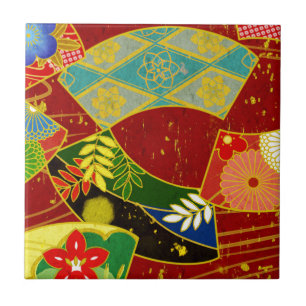 Abstract Colour Pattern 4 Ceramic Tile