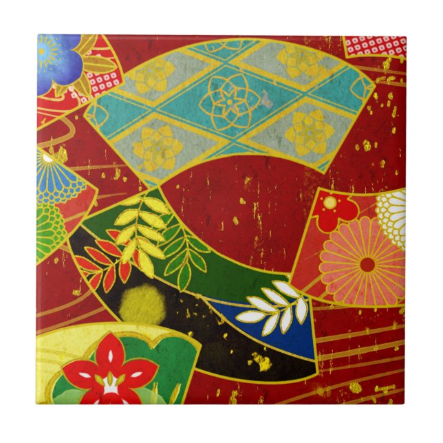 Abstract Colour Pattern 4 Ceramic Tile (Front)