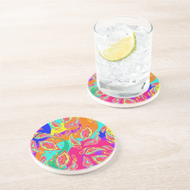 abstract colour pattern coaster (Side)
