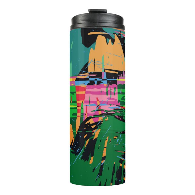 Abstract colour pattern in graffiti style quality  thermal tumbler (Front)