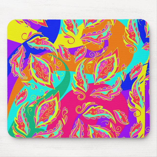 abstract,colour,pattern, indian,mandala,pink, mouse pad (Front)