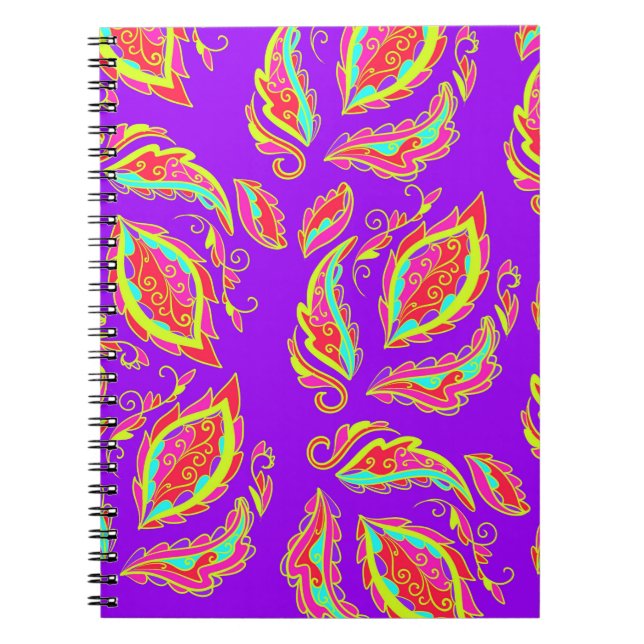 abstract,colour,pattern, indian,mandala,purple notebook (Front)