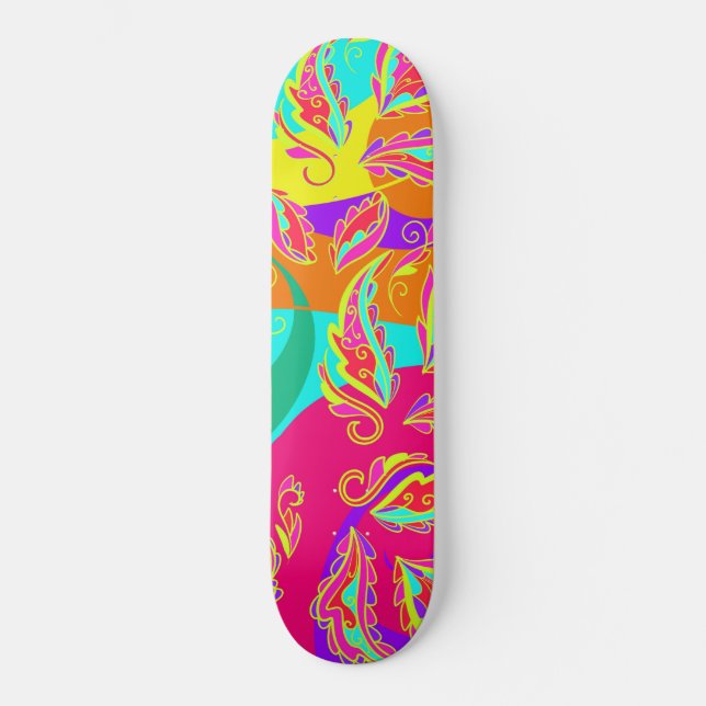 abstract colour pattern skateboard (Front)