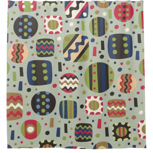 abstract colour pattern textiles, interior designl shower curtain (Front)