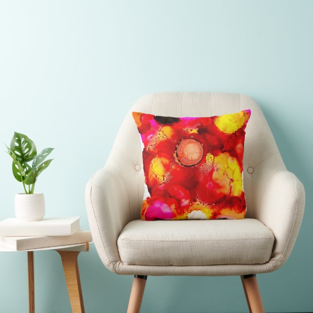 Abstract colour red and pink cushion (Chair)
