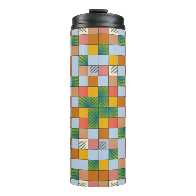 Abstract colour seamless pattern thermal tumbler (Front)
