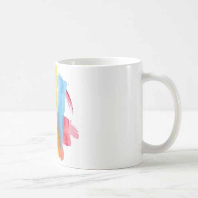 Abstract Colour Splash Ceramic Mug - Vibrant and (Right)