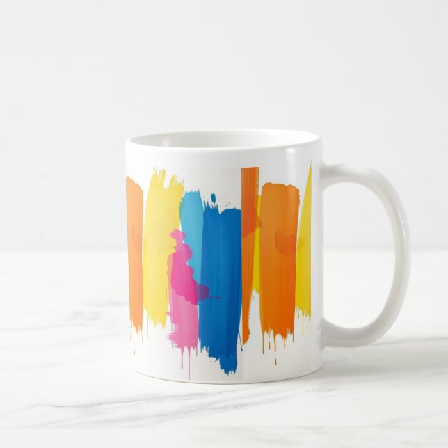 Abstract Colour Splash Ceramic Mug - Vibrant and C (Right)
