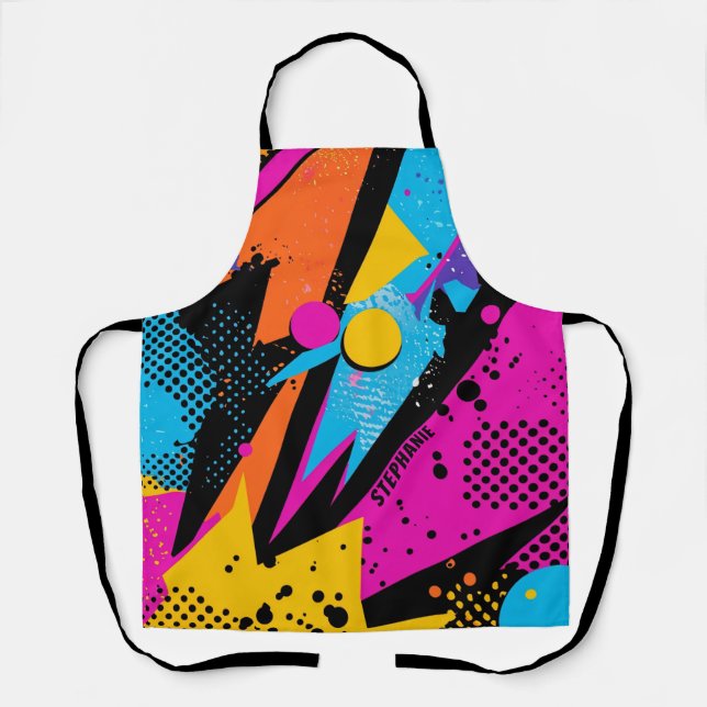 Abstract Colour Splash in Retro Comic Style (1) Apron (Front)