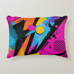 Abstract Colour Splash in Retro Comic Style (1) Decorative Cushion