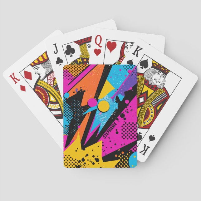 Abstract Colour Splash in Retro Comic Style (1) Playing Cards (Back)