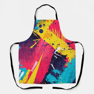 Abstract Colour Splash in Retro Comic Style (2) Apron