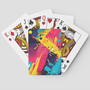 Abstract Colour Splash in Retro Comic Style (2) Playing Cards