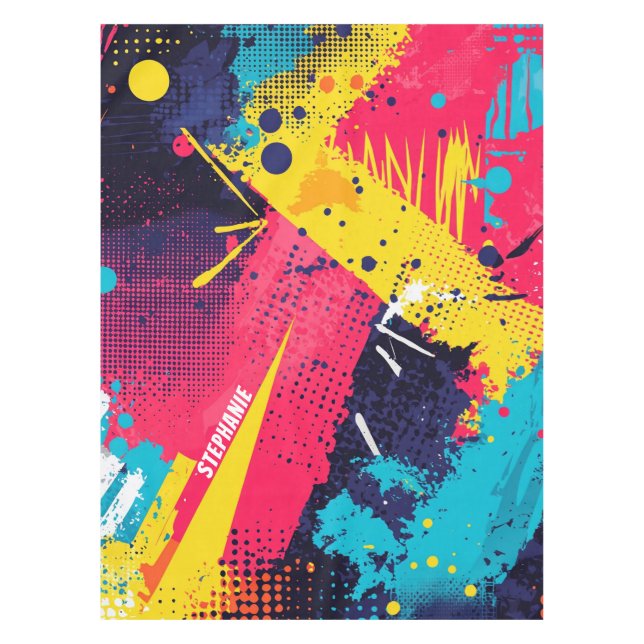 Abstract Colour Splash in Retro Comic Style (2) Tablecloth (Front)