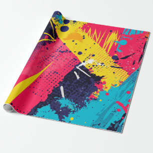 Abstract Colour Splash in Retro Comic Style (2) Wrapping Paper