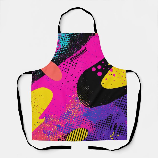 Abstract Colour Splash in Retro Comic Style (3) Apron (Front)
