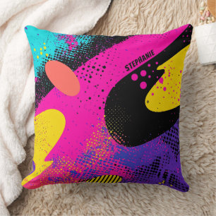 Abstract Colour Splash in Retro Comic Style (3) Cushion
