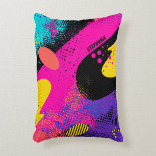 Abstract Colour Splash in Retro Comic Style (3) Decorative Cushion