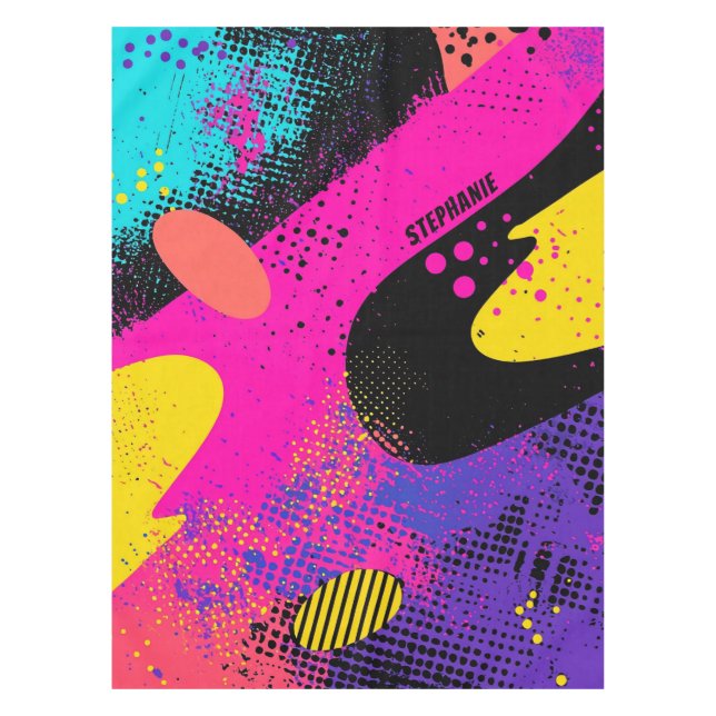 Abstract Colour Splash in Retro Comic Style (3) Tablecloth (Front)