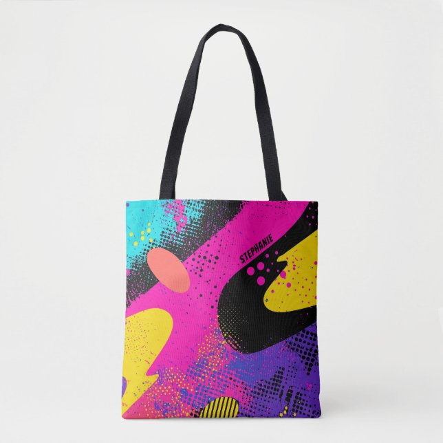 Abstract Colour Splash in Retro Comic Style (3) Tote Bag (Front)