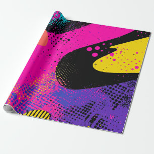 Abstract Colour Splash in Retro Comic Style (3) Wrapping Paper