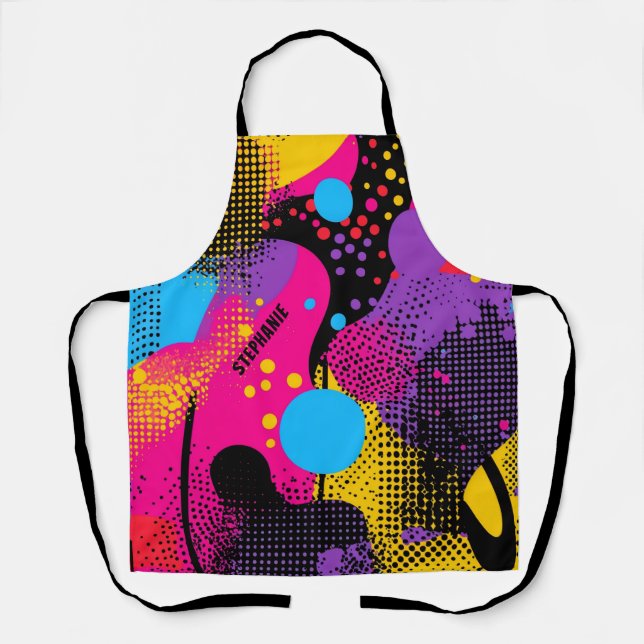 Abstract Colour Splash in Retro Comic Style (4) Apron (Front)