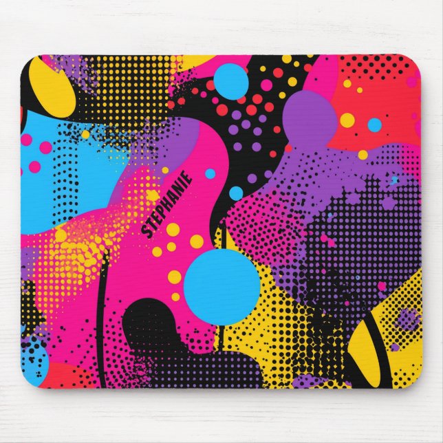 Abstract Colour Splash in Retro Comic Style (4) Mouse Pad (Front)