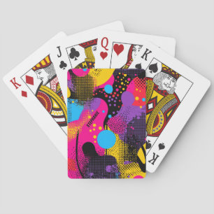 Abstract Colour Splash in Retro Comic Style (4) Playing Cards