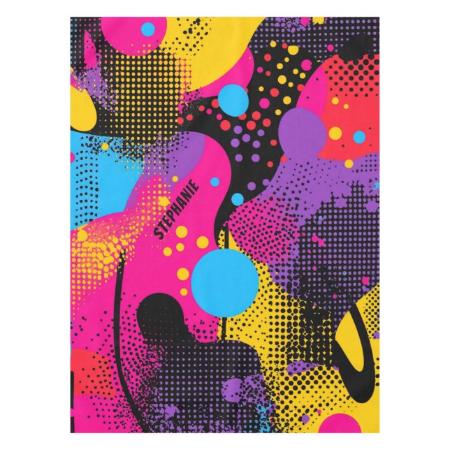 Abstract Colour Splash in Retro Comic Style (4) Tablecloth (Front)