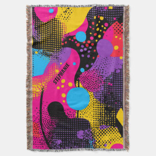 Abstract Colour Splash in Retro Comic Style (4) Throw Blanket