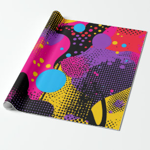 Abstract Colour Splash in Retro Comic Style (4) Wrapping Paper