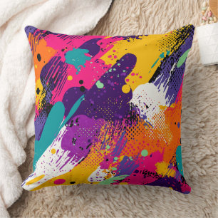Abstract Colour Splash in Retro Comic Style (5) Cushion