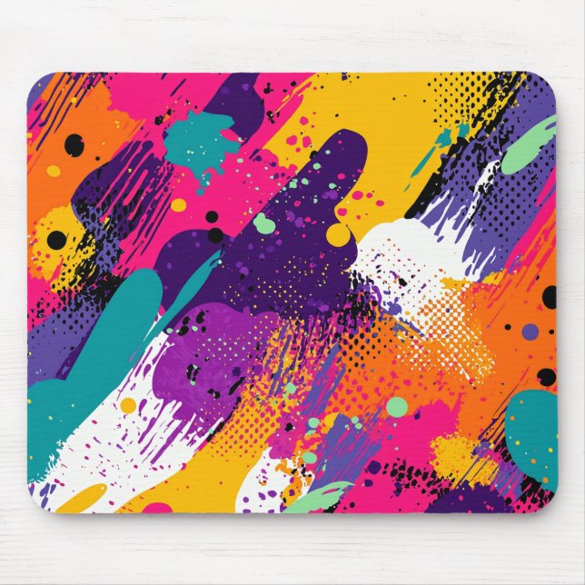 Abstract Colour Splash in Retro Comic Style (5) Mouse Pad (Front)
