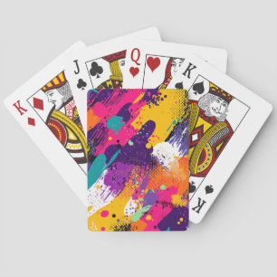 Abstract Colour Splash in Retro Comic Style (5) Playing Cards