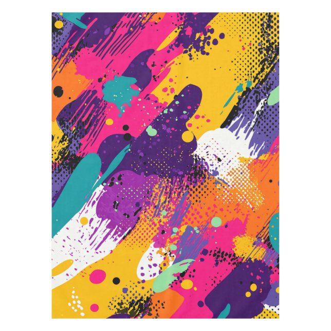 Abstract Colour Splash in Retro Comic Style (5) Tablecloth (Front)