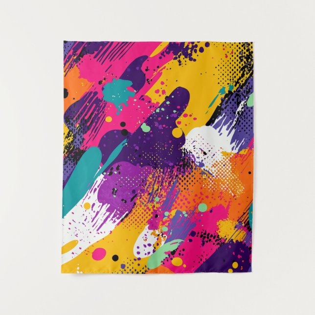 Abstract Colour Splash in Retro Comic Style (5) Tapestry (Front)