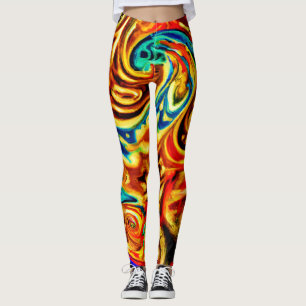 Abstract Colour Splashes Leggings
