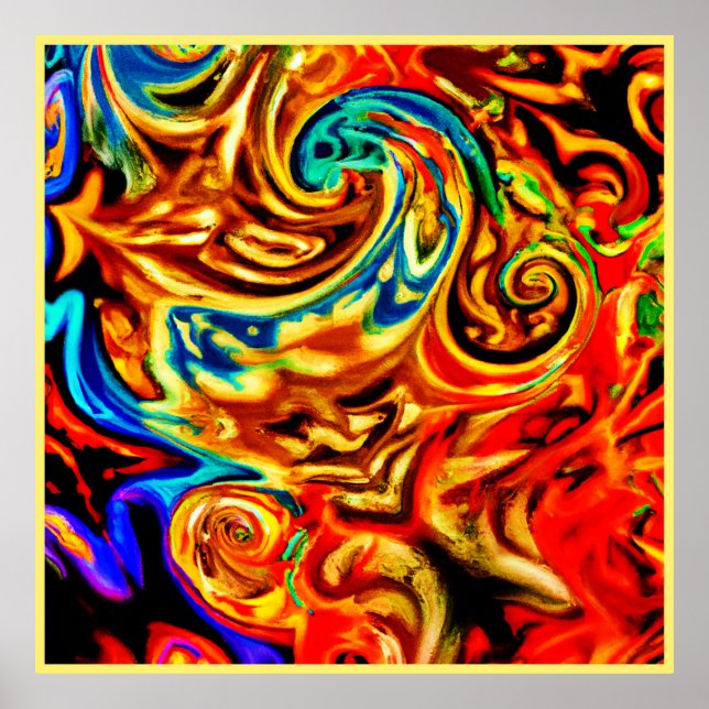 Abstract Colour Splashes Poster (Front)