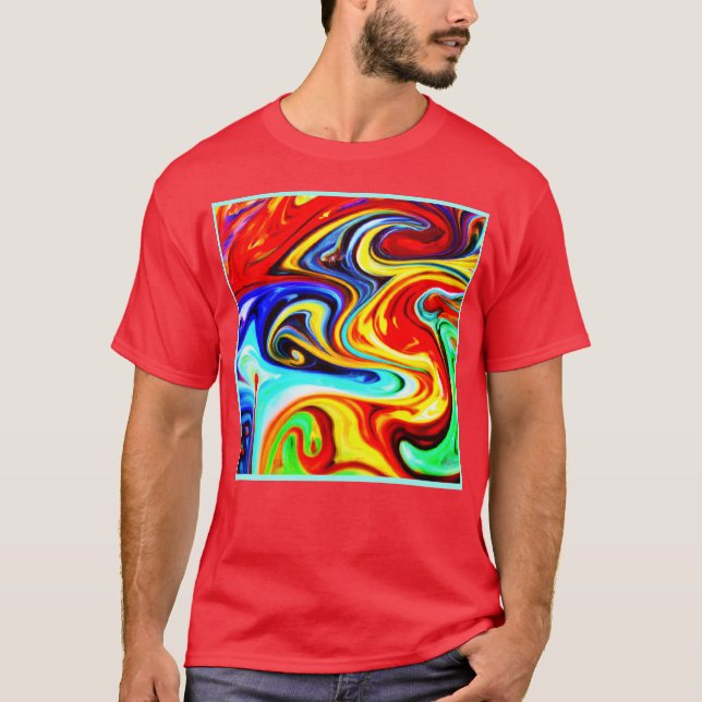 Abstract Colour Symphony Design T-Shirt (Front)