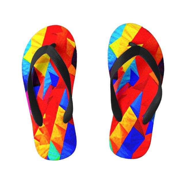 Abstract Colour Symphony Kid's Thongs (Footbed)