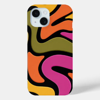Abstract colour wave phone case. iPhone 15 case