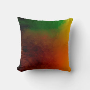 abstract coloured dust explosion on a black backgr cushion