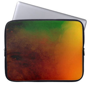 abstract coloured dust explosion on a black backgr laptop sleeve