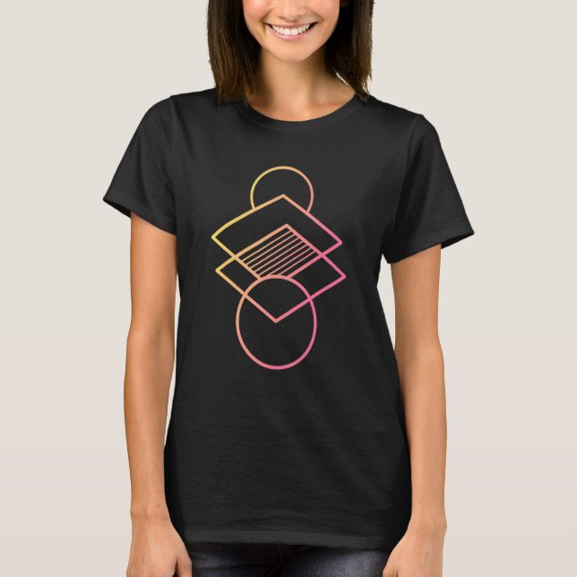 Abstract Coloured Geometric Figures Art T-Shirt (Front)