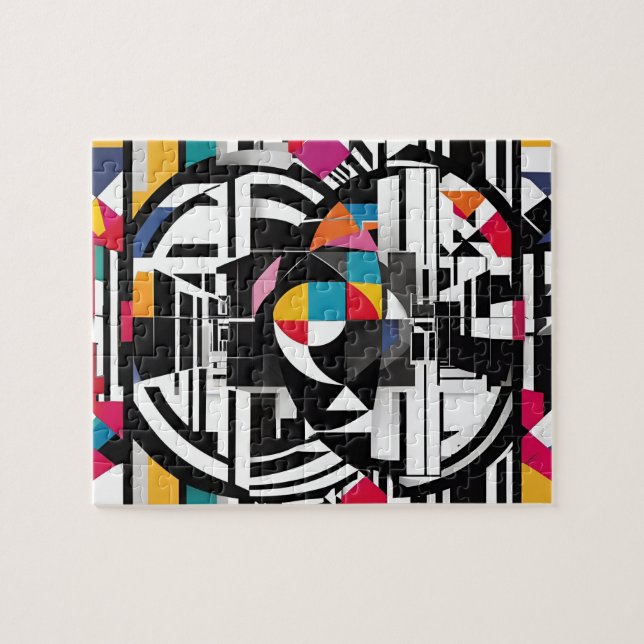 Abstract Coloured Modern Chaos Intrigue Jigsaw Puzzle (Horizontal)