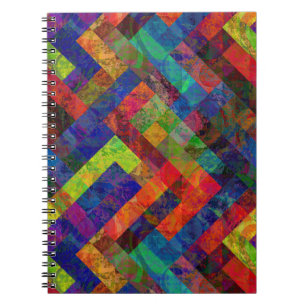 Abstract Coloured Pattern Spiral Photo Notebook