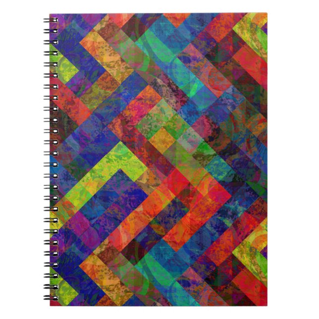 Abstract Coloured Pattern Spiral Photo Notebook (Front)